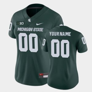 Women's Michigan State Spartans NCAA #00 Custom Green Authentic Nike Stitched College Football Jersey DS32S44AY